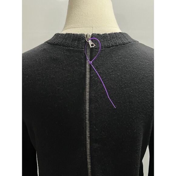 Vera Wang Authenticated Black Wool Silk Front Long Sleeve Sweater Sz Sm - Picture 8 of 10
